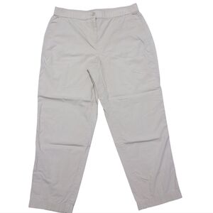 Chicos Pull On Khaki Straight Leg Ankle Or Cropped Pants Size 1(8) Lightweight